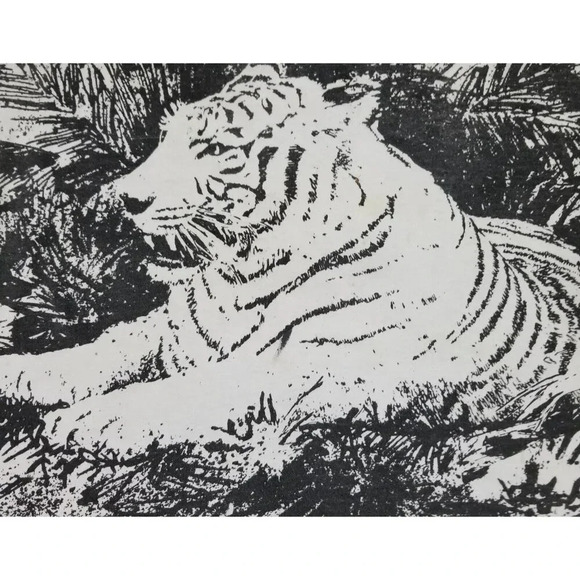 Vintage 90's BUSCH GARDENS Tiger All Over Print Souvenir T-Shirt "One Size Tag" - Picture 4 of 7